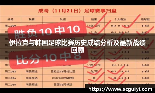 伊拉克与韩国足球比赛历史成绩分析及最新战绩回顾